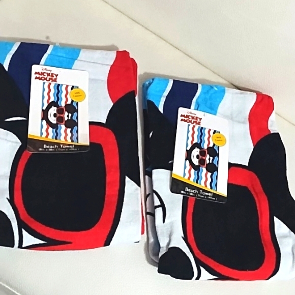 Disney Mickey Mouse Summer Standard Beach Towel Set Of Two - Picture 1 of 3